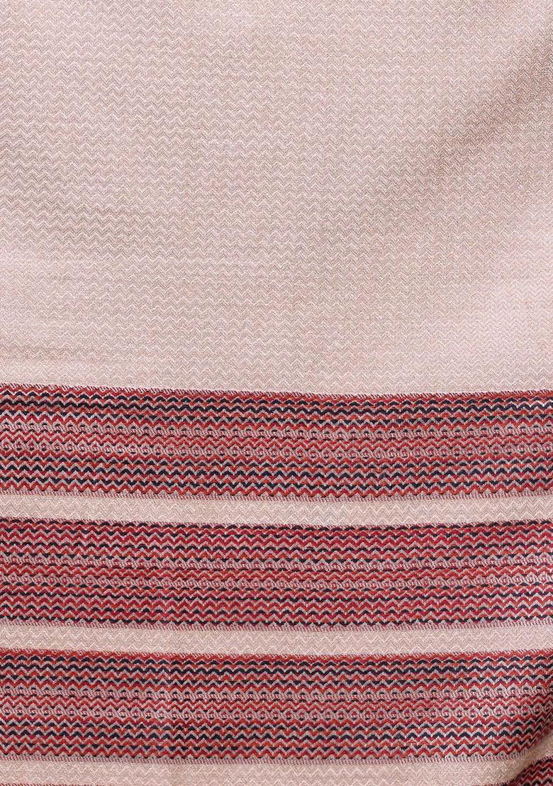 Beige Floral Woolen Shawls - Indya