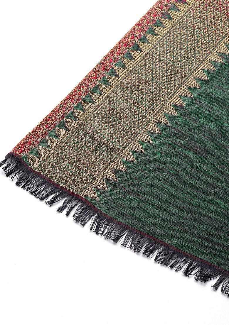 Magenta Striped Woolen Shawls - Indya