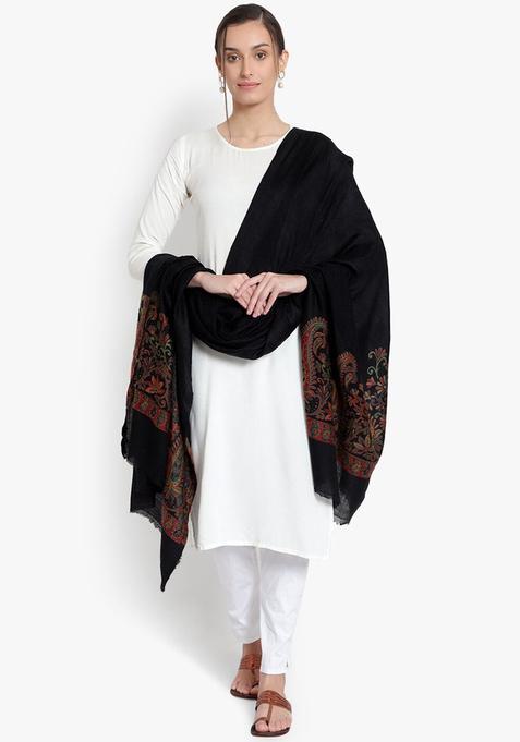 Black Paisley Woolen Shawls