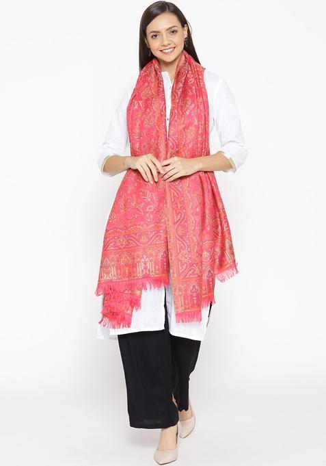 Pink Paisley Woolen Shawls