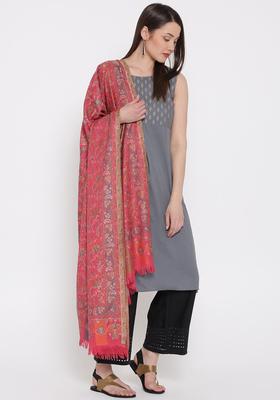 Pink Paisley Woolen Shawls