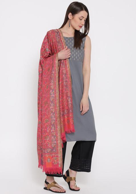 Pink Paisley Woolen Shawls