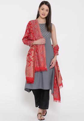 Red Paisley Woolen Shawls