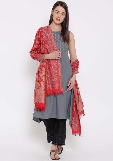 Red Paisley Woolen Shawls