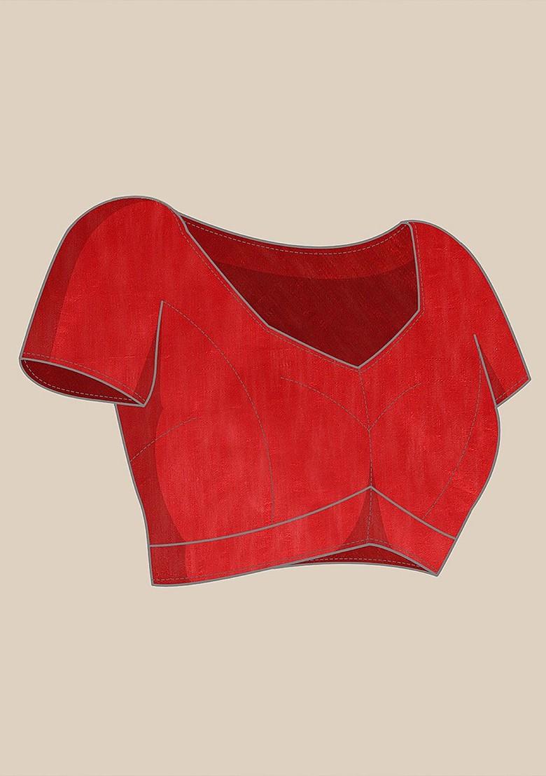 Black Embroidered Blended Saree Set - Indya