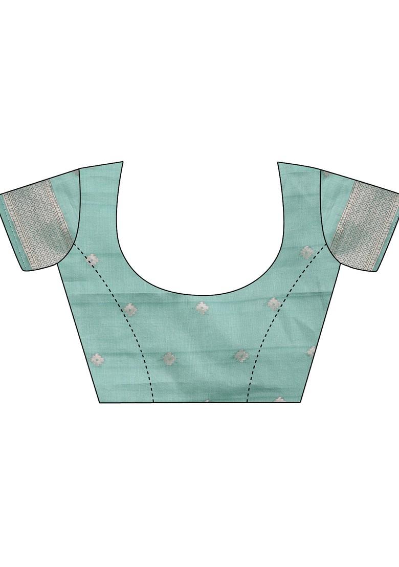 Yellow Embroidered Blended Saree Set - Indya