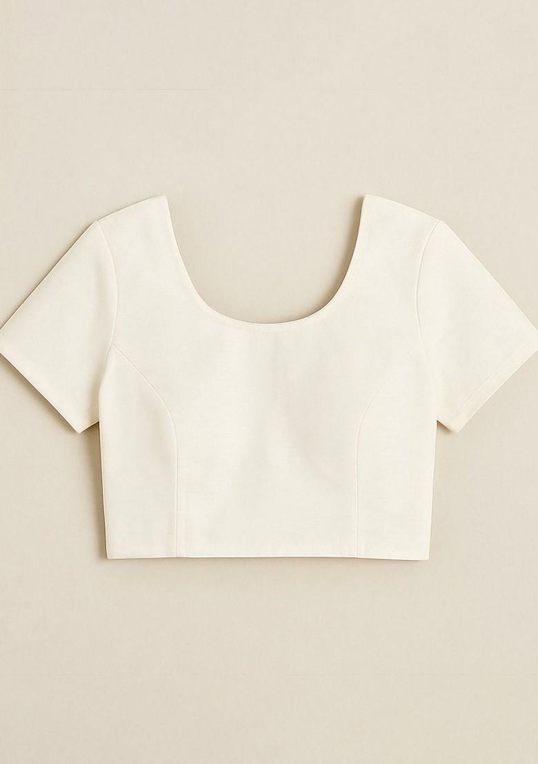 Green Embroidered Blended Saree Set - Indya