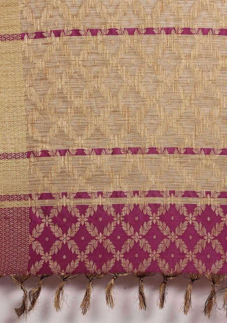 Purple Blended Saree Set with Embroidered for Diwali | Wedding & Festive Wear - Indya