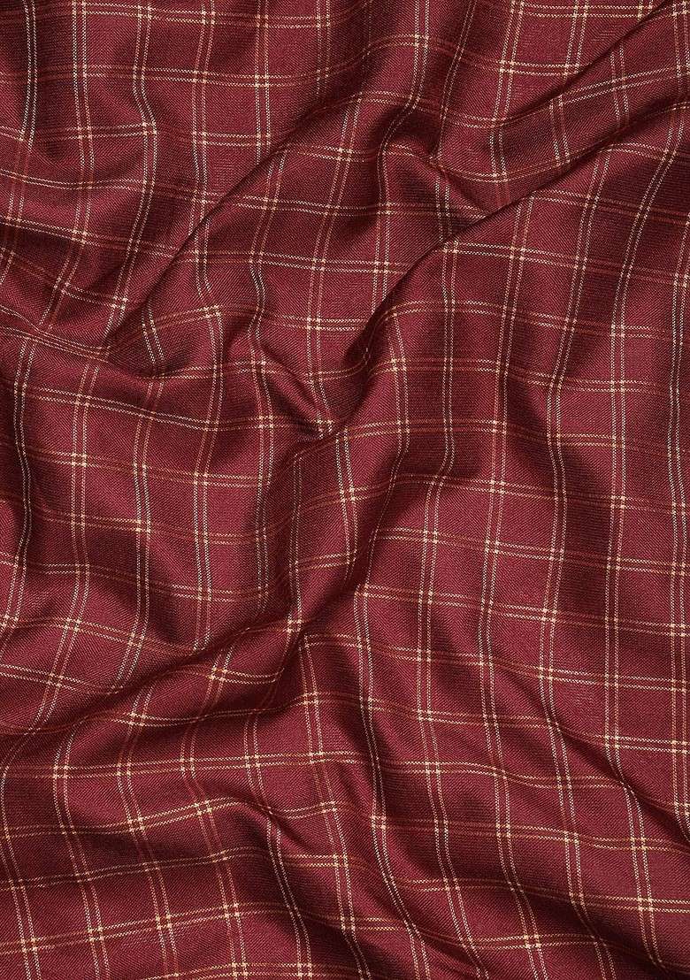 Maroon Zari Printed Blended Saree Set for Diwali and Festive Wear - Indya