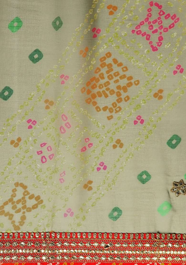 Green Blended Saree Set with Embroidered for Diwali | Wedding & Festive Wear - Indya