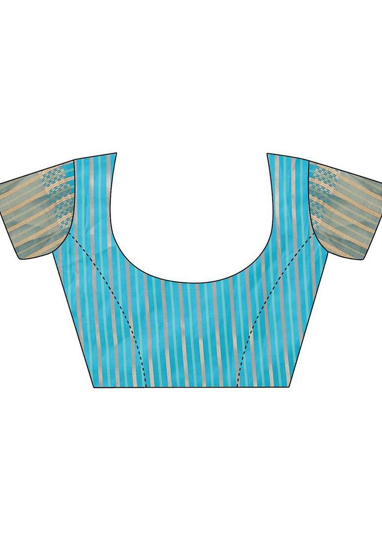 Green Embellished Blended Saree Set - Indya