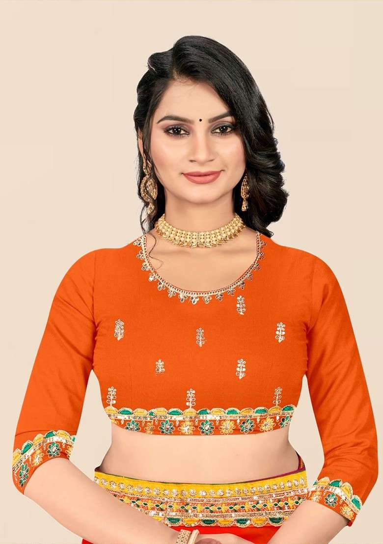 Yellow Embellished Blended Saree Set for Diwali and Festive Wear - Indya
