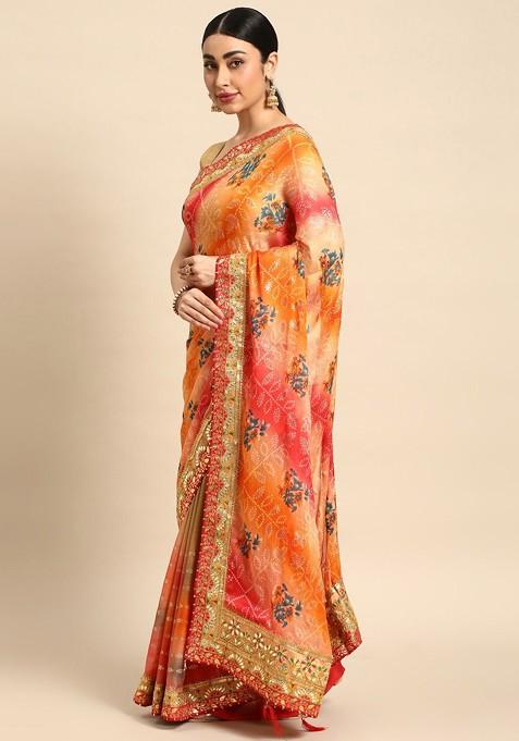 Olive Embroidered Blended Saree Set