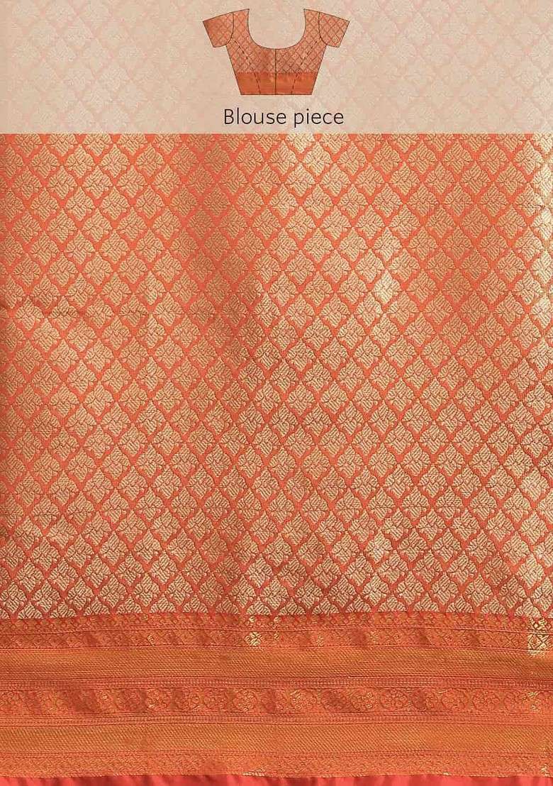 Yellow Jacquard Blended Saree Set - Indya