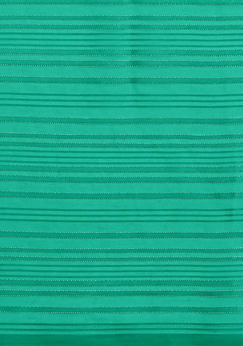 Turquoise Blue Blended Saree Set with Embroidered for Diwali | Wedding & Festive Wear - Indya