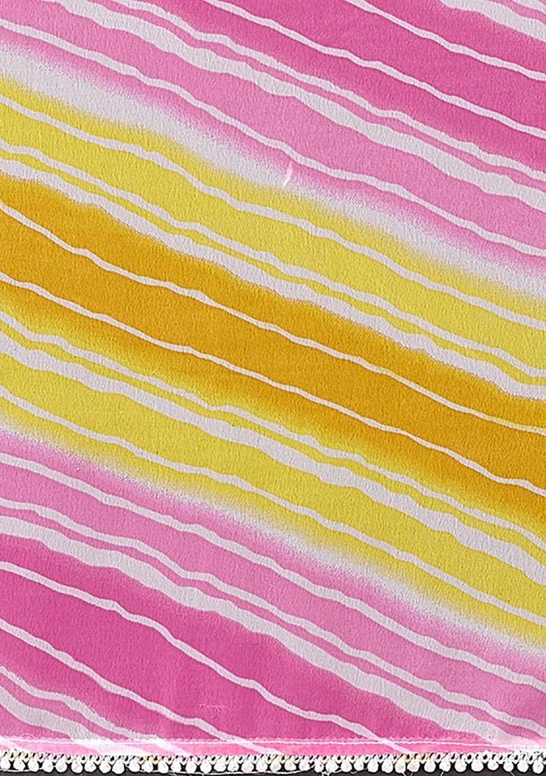 Multi Embroidered Blended Saree Set - Indya