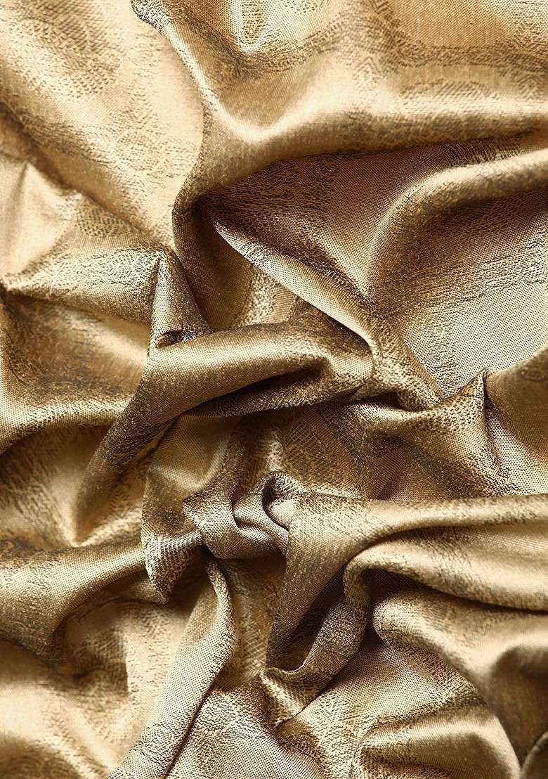 Beige Embroidered Blended Saree Set for Diwali and Festive Wear - Indya