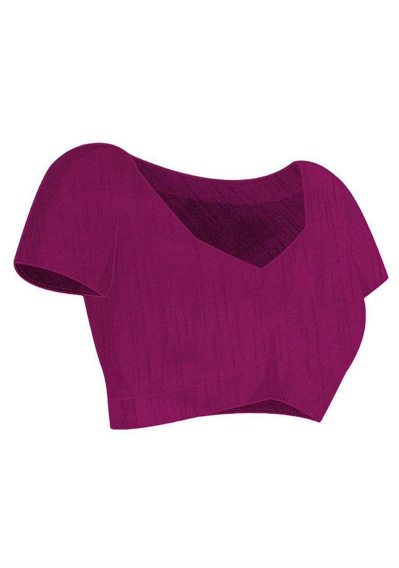 Purple Jacquard Blended Saree Set for Diwali and Festive Wear - Indya