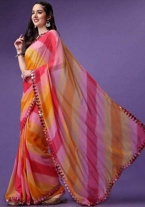 Multi Embroidered Blended Saree Set