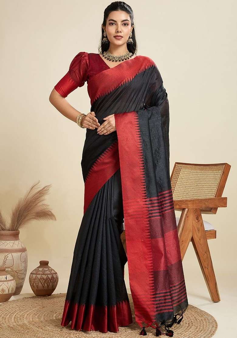 Multi Blended Saree Set with Embroidered for Diwali | Wedding & Festive Wear - Indya