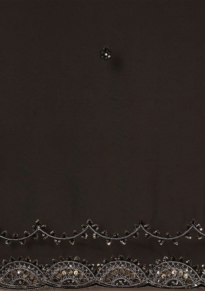 Black Embellished Blended Saree Set for Diwali | Wedding & Festive Wear - Indya