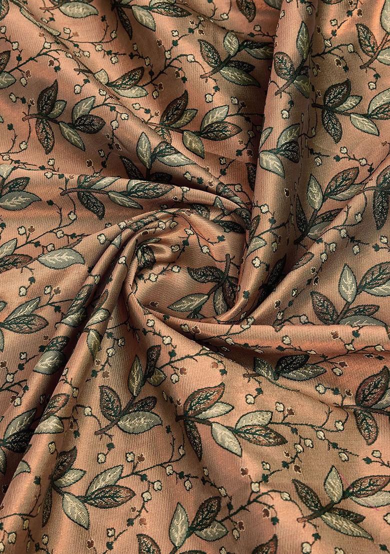 Beige Embroidered Blended Saree Set - Indya