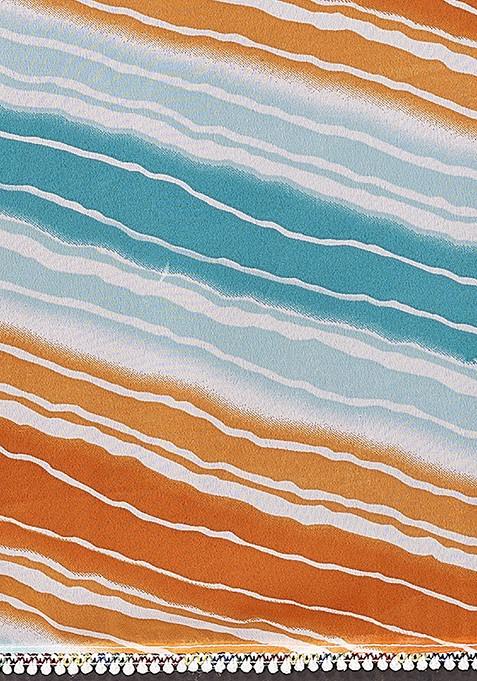 Multi Embroidered Blended Saree Set