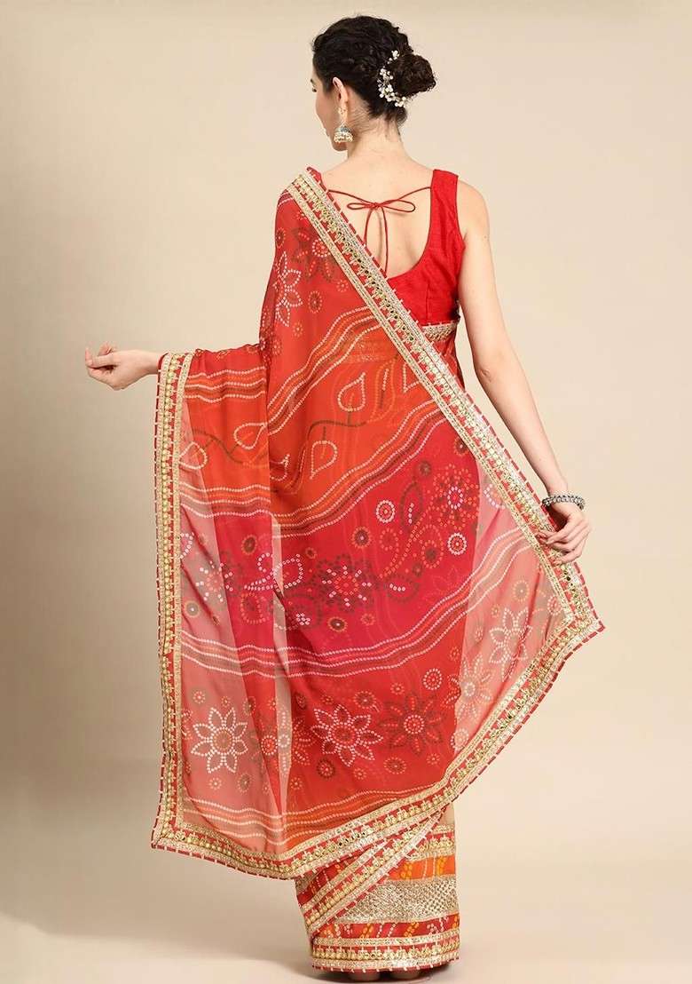 Beige Blended Saree Set with Printed for Diwali | Wedding & Festive Wear - Indya