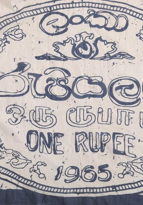 Blue Printed Blended Saree Set