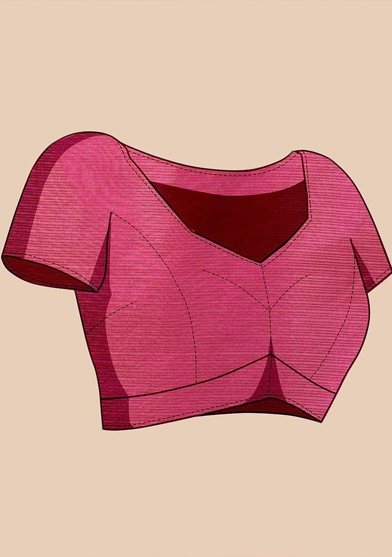 Beige Embroidered Blended Saree Set - Indya