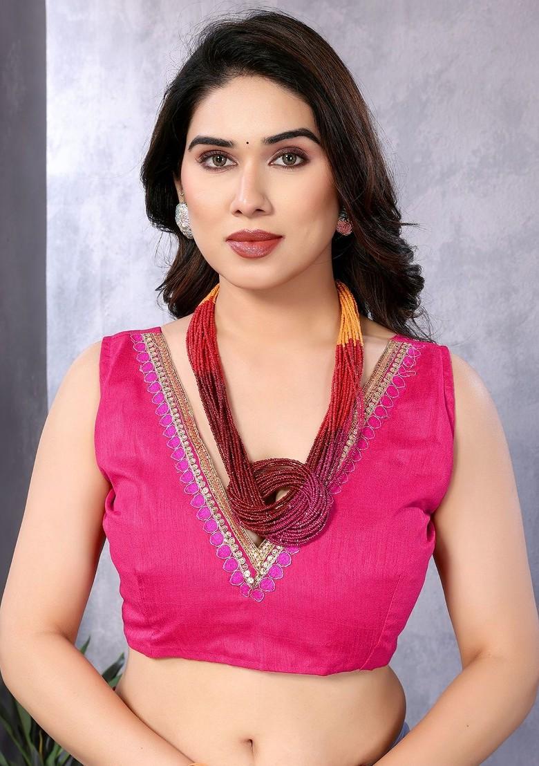 Multi Embroidered Blended Saree Set