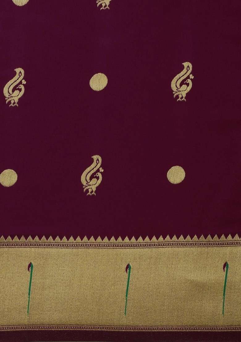 Purple Blended Saree Set with Embroidered for Diwali | Wedding & Festive Wear - Indya
