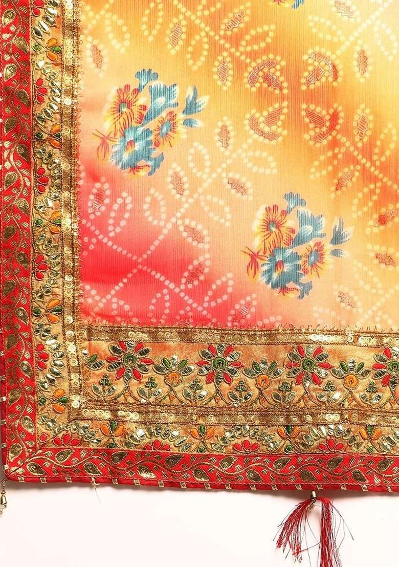 Olive Blended Saree Set with Printed for Diwali | Wedding & Festive Wear - Indya