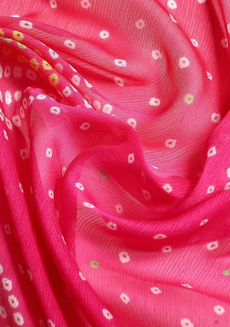 Peach Blended Saree Set with Printed for Diwali | Wedding & Festive Wear - Indya