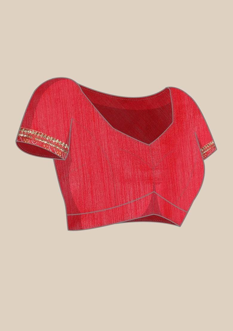 Yellow Printed Blended Saree Set