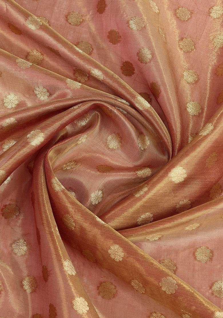 Brown Embroidered Blended Saree Set for Diwali and Festive Wear - Indya