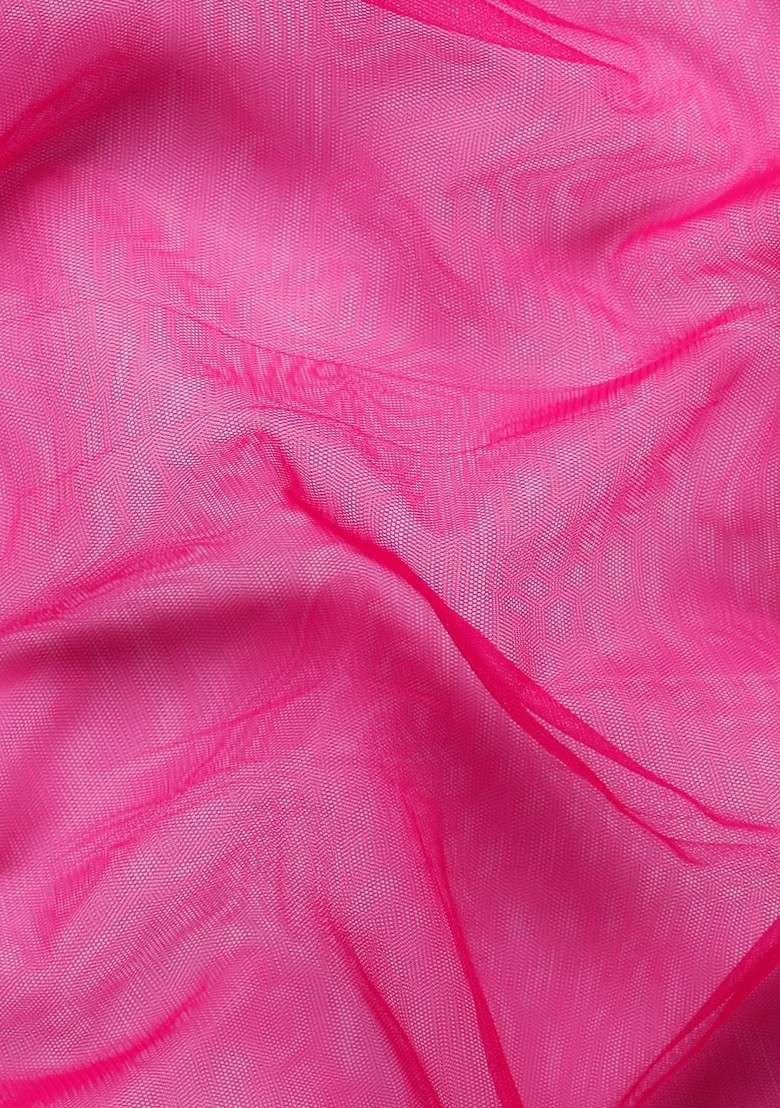 Pink Embellished Blended Saree Set with Sequin for Diwali | Wedding & Festive Wear - Indya
