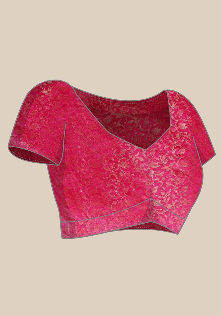 Green Jacquard Blended Saree Set