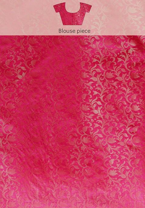 Green Jacquard Blended Saree Set