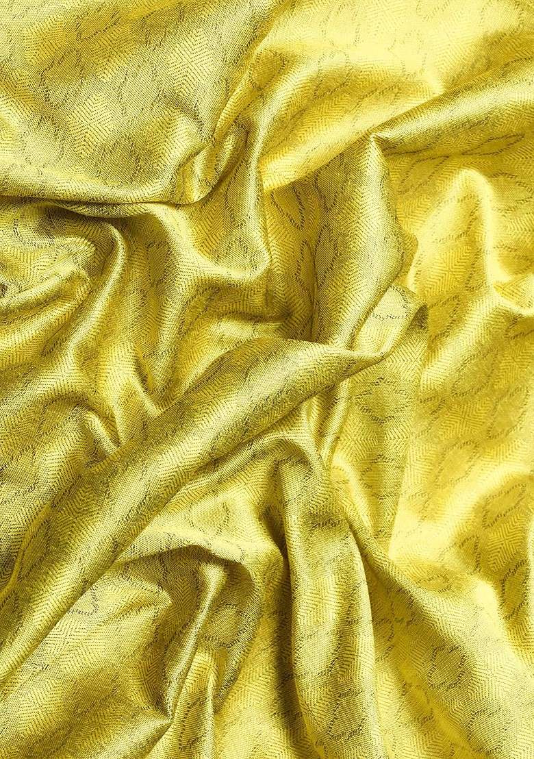 Olive Blended Jacquard Saree Set for Diwali | Wedding & Festive Wear - Indya