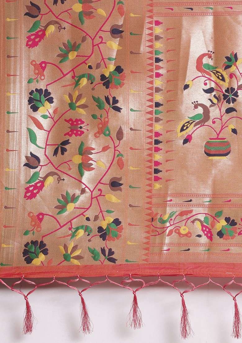 Coral Embroidered Blended Saree Set - Indya