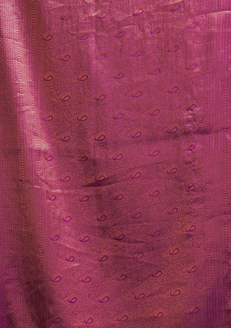 Gold Blended Saree Set with Embroidered for Diwali | Wedding & Festive Wear - Indya