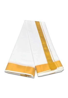 White Striped Cotton Dhoti For Men 
