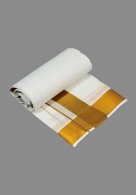 White Striped Cotton Dhoti For Men 