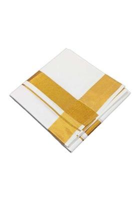 White Striped Cotton Dhoti For Men 