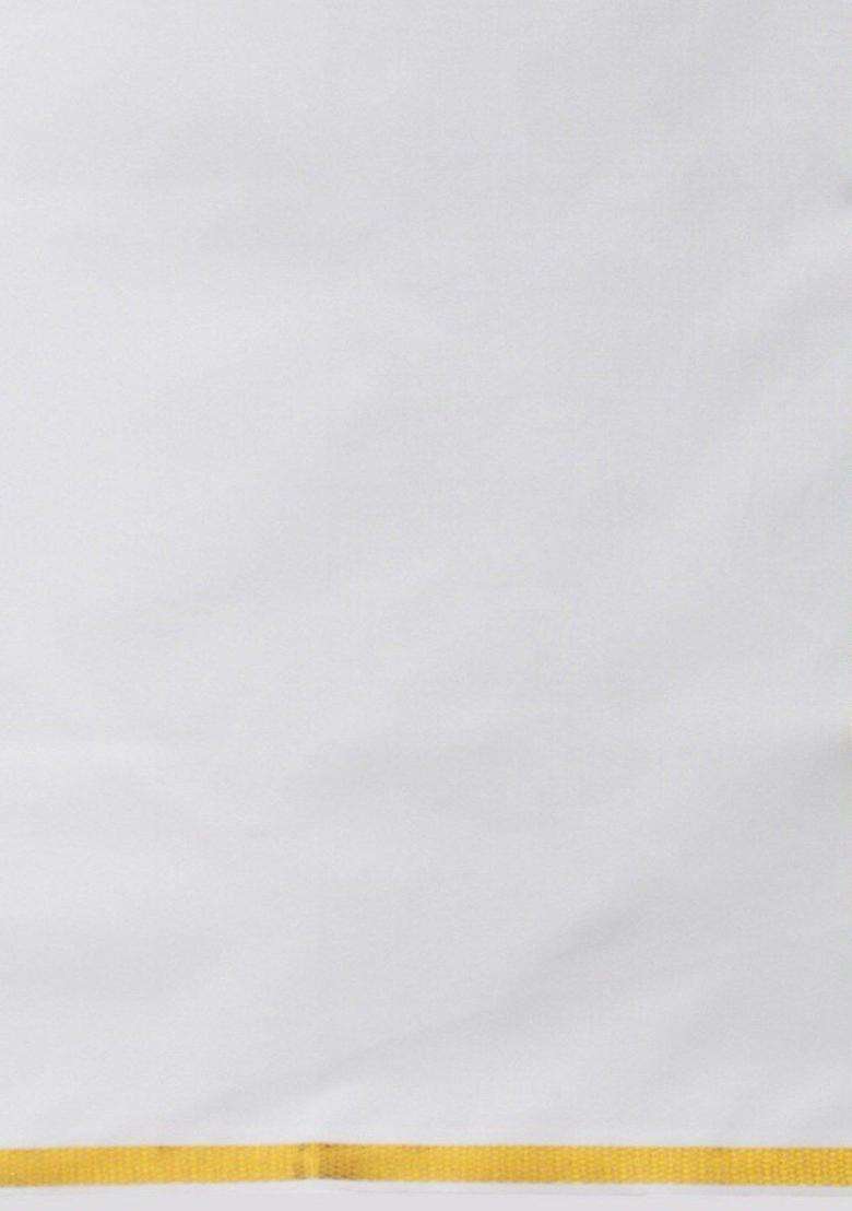 White Solid Cotton Dhoti For Men  - Indya