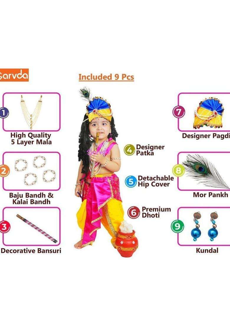 Multicolor Embroidered Polyester Costume For Boys  - Indya