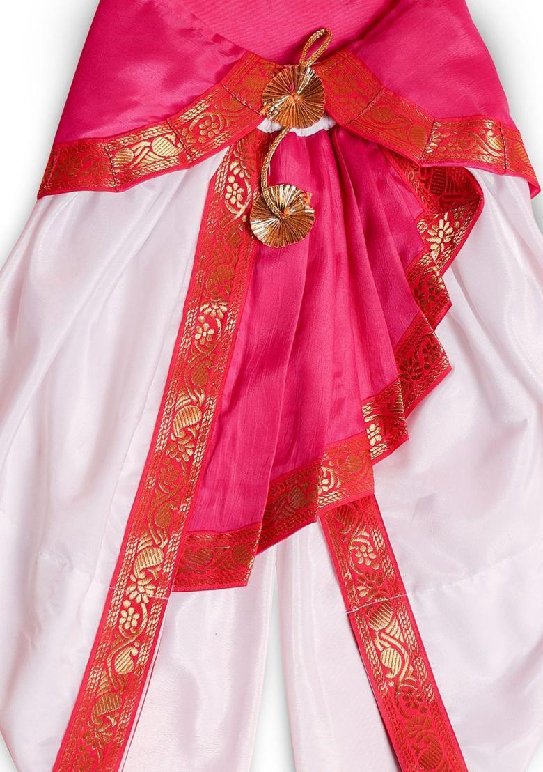 Magenta Solid Silk Costume For Boys  - Indya