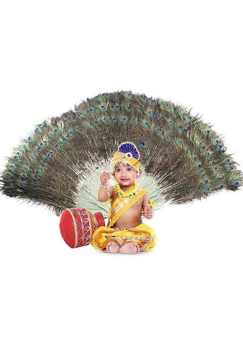 Yellow Woven Design Polyester Costume For Boys  - Indya