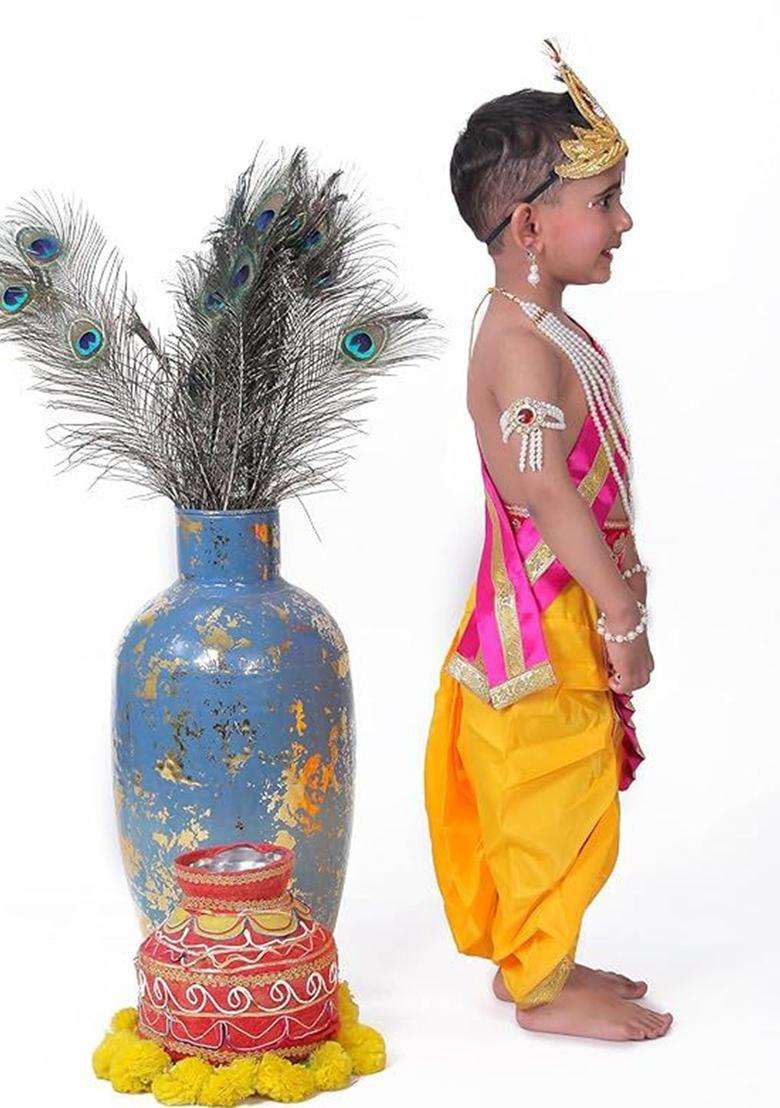 Pink Woven Design Polyester Costume For Boys  - Indya